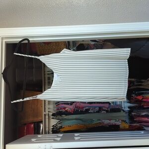 Pinstriped scalloped tank top size large